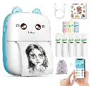 Mini Thermal Printer Gift Box .Inkless Bluetooth Pocket Printer with Pouch, 10 Paper