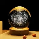 Crystal Ball Night Light for Kids Glass Ball Night Lamp with Wooden Base