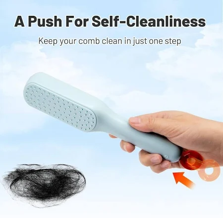 Egomo Self-cleaning Anti-static Massage Comb Pack Of 1