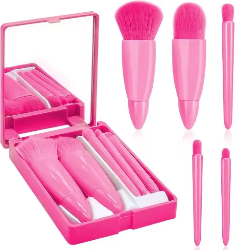 Makeup brush with mirror